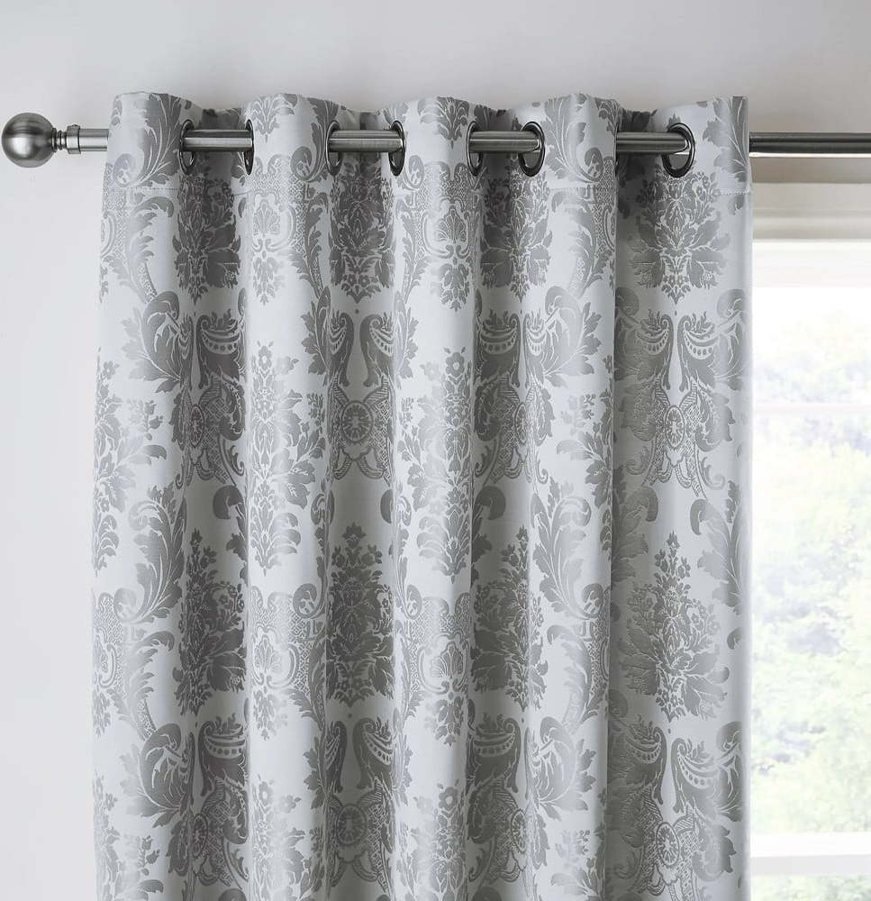 Šedé damaškové závěsy v sadě 2 ks 168x229 cm Damask Jacquard – Catherine Lansfield Catherine Lansfield