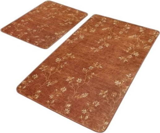 Hnědé sametové koupelnové předložky v sadě 2 ks 60x100 cm – Mila Home Mila Home