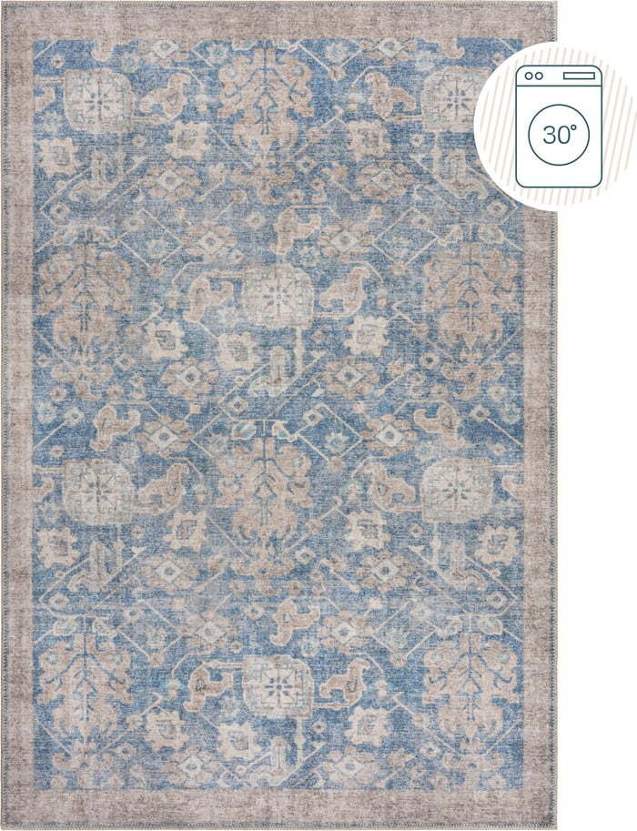 Modrý pratelný koberec 152x230 cm Orelia Global – Flair Rugs Flair Rugs