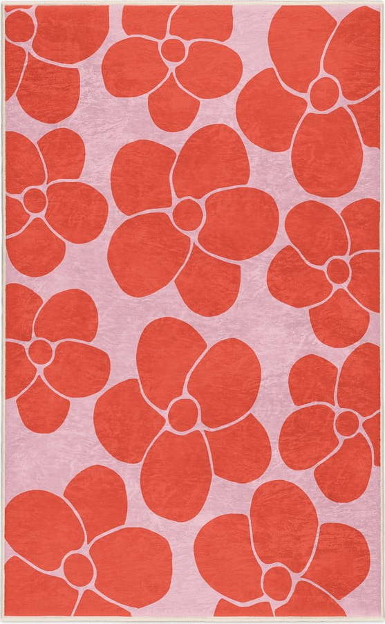 Červený/růžový pratelný koberec 160x230 cm Poppy Fields – Mila Home Mila Home
