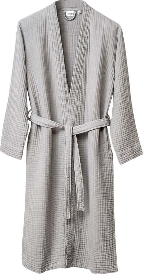 Šedý mušelínový župan velikost L/XL Kimono – Foutastic Foutastic