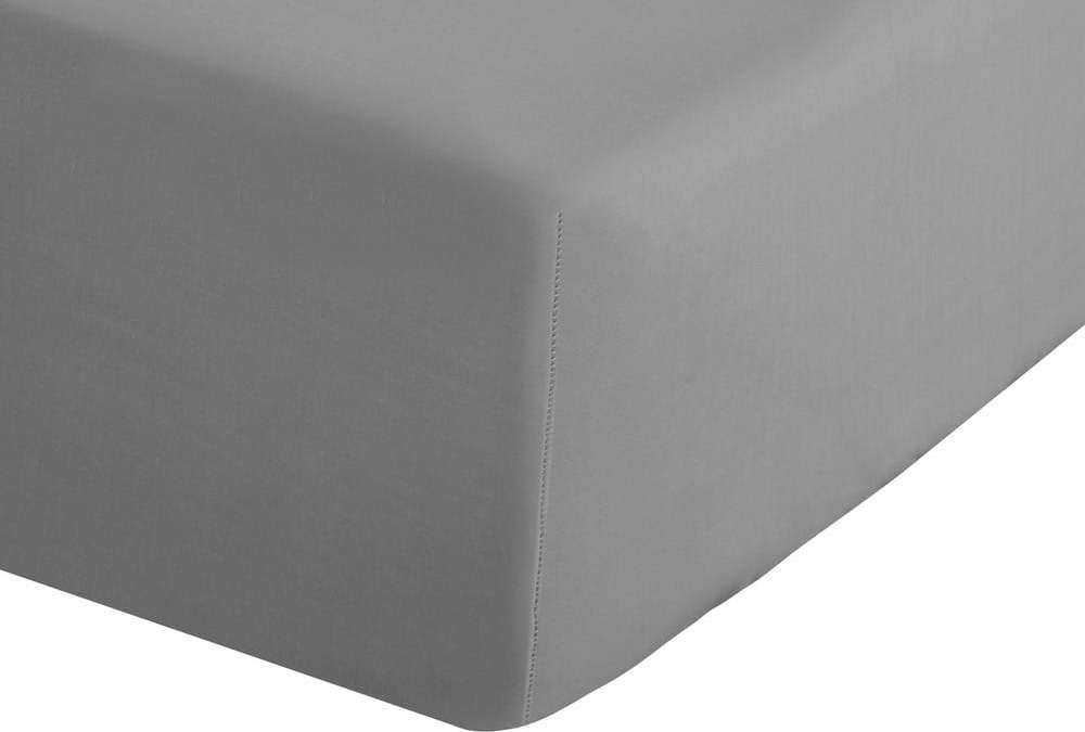 Šedé napínací perkálové prostěradlo 135x190 cm Easy Iron Percale – Catherine Lansfield Catherine Lansfield