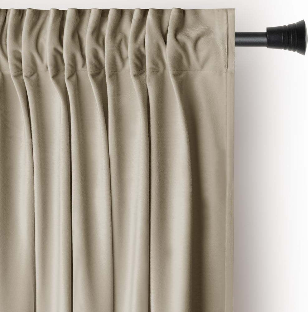 Hnědý/béžový sametový dimout závěs 140x270 cm Pleat – Restilo Restilo