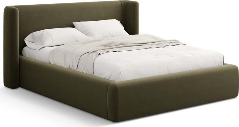 Zelená čalouněná dvoulůžková postel s úložným prostorem s roštem 140x200 cm Jason – Windsor & Co Sofas Windsor & Co Sofas