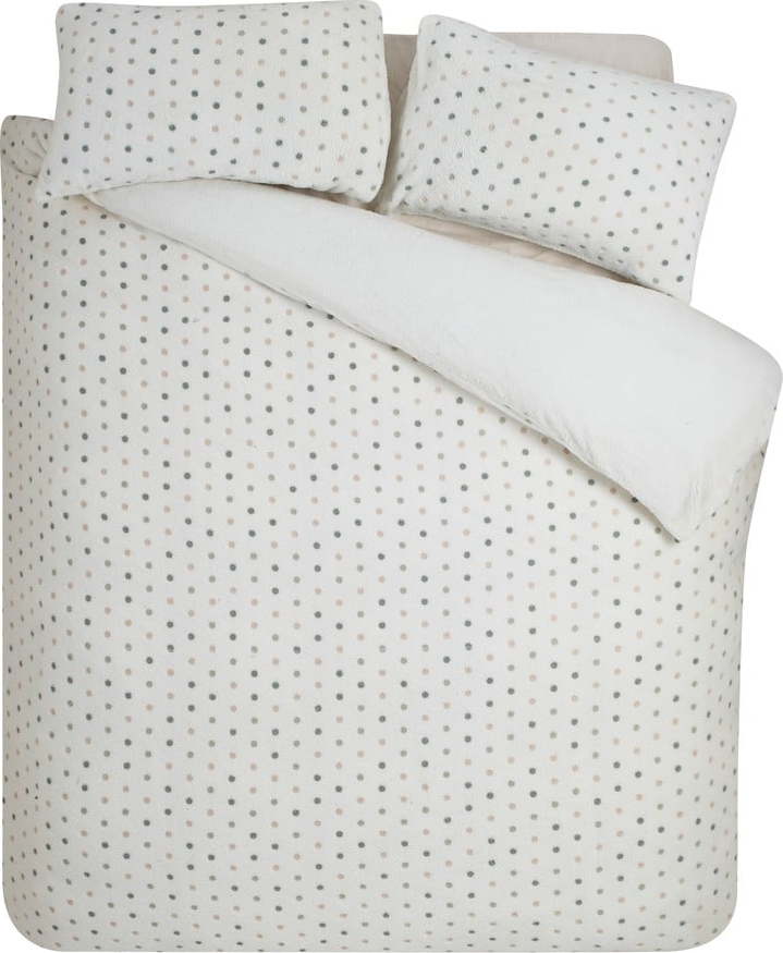 Krémové povlečení na dvoulůžko/prodloužené z mikroplyše 230x220 cm Cosy Spot – Catherine Lansfield Catherine Lansfield