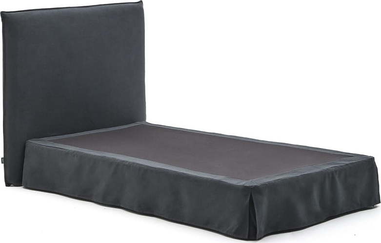 Antracitová čalouněná jednolůžková postel 90x200 cm Jaira – Kave Home Kave Home