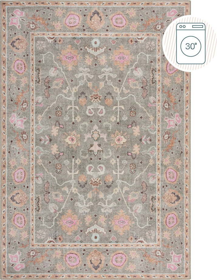 Světle zelený pratelný koberec 115x170 cm Una Floral – Flair Rugs Flair Rugs