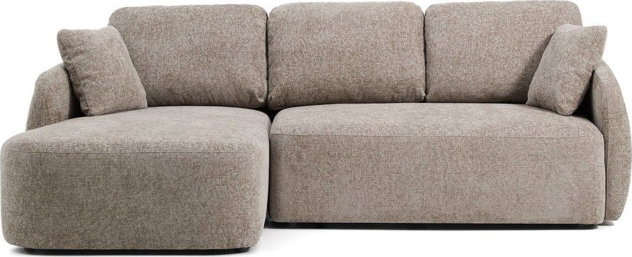 Taupe žinylková rozkládací rohová pohovka (levý roh/s lenoškou) Laira – Kave Home Kave Home