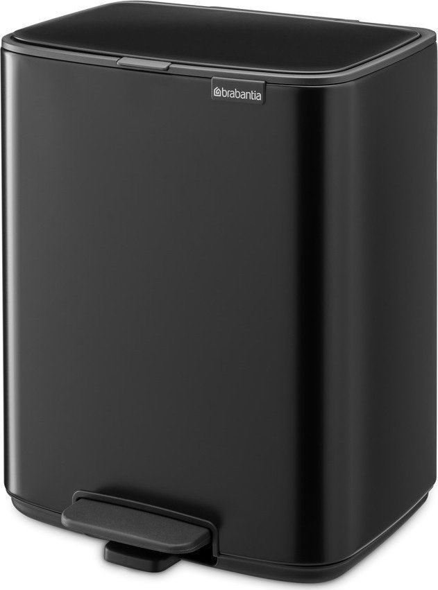 Matně černý nášlapný ocelový odpadkový koš 12 l Bo – Brabantia Brabantia