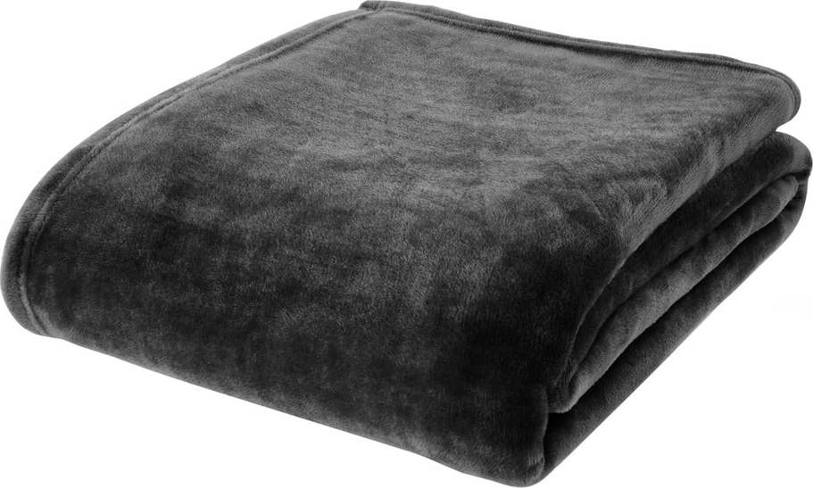 Černá deka z mikroplyše 130x170 cm Raschel Velvet – Catherine Lansfield Catherine Lansfield