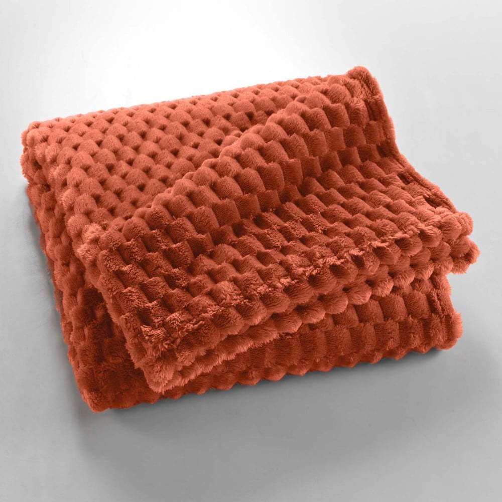 Deka z mikroflanelu v terakotové barvě 125x150 cm Mini Frosty – douceur d'intérieur Douceur d intérieur