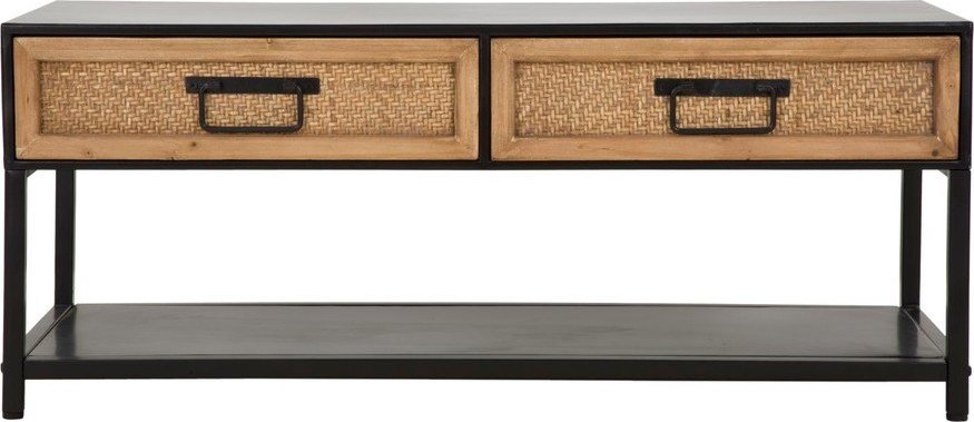 Černý/v přírodní barvě kovový TV stolek 95x38x38 cm Hanoi – Mauro Ferretti Mauro Ferretti
