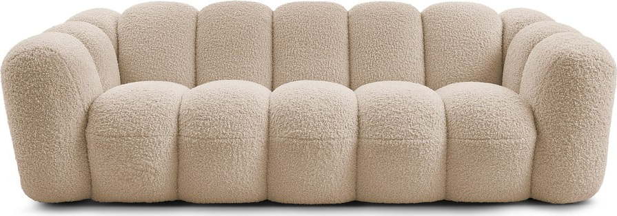 Světle hnědá pohovka z textilie bouclé 232 cm Hippolyte – Bobochic Paris Bobochic Paris