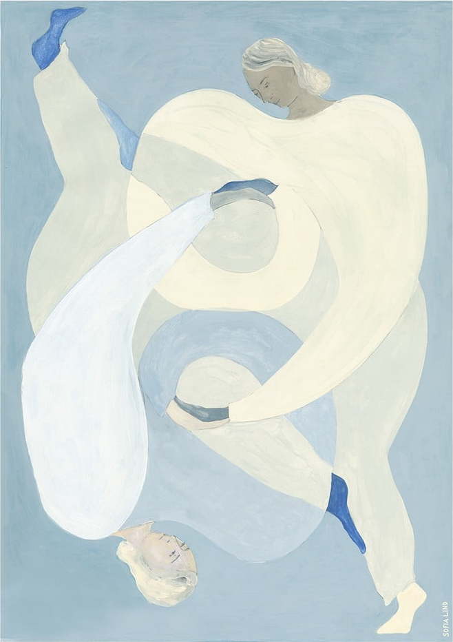Plakát 70x100 cm Hold You - Blue – Sofia Lind – The Poster Club The Poster Club