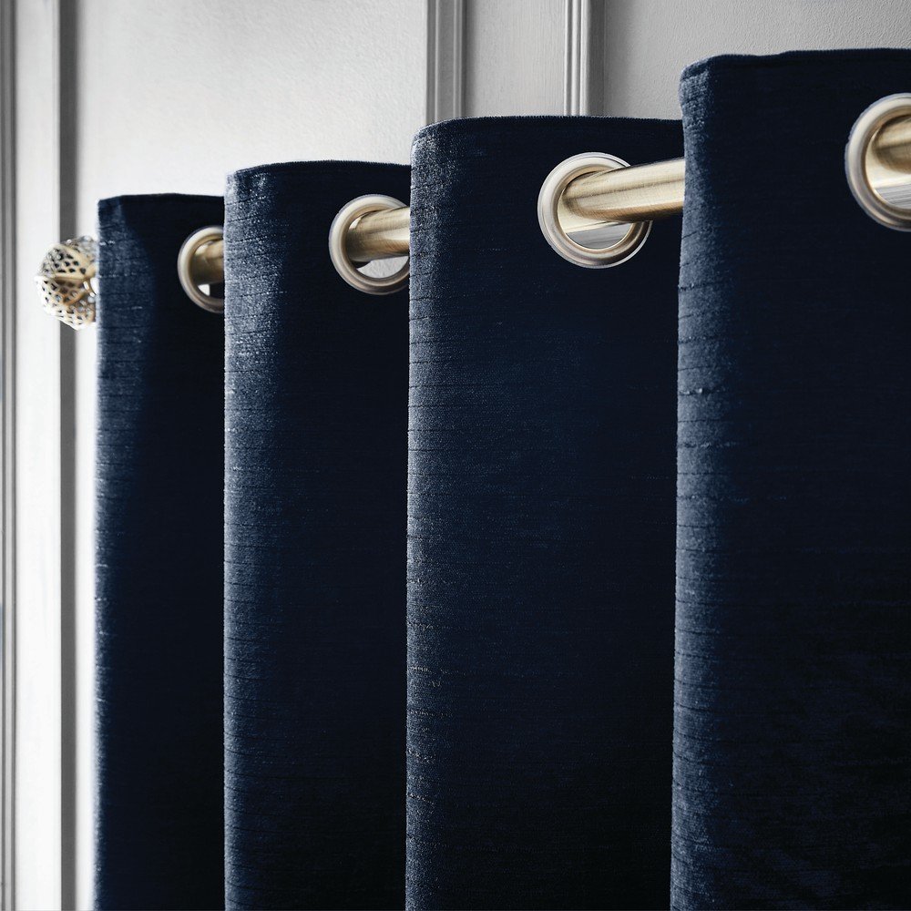 Tmavě modré termo závěsy v sadě 2 ks z žinylky 117x183 cm Selene Luxury Chenille – Hyperion Hyperion