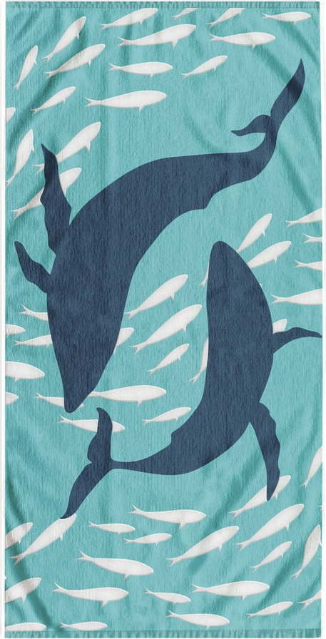 Modrá plážová osuška 90x180 cm Dolphin – DecoKing Restilo