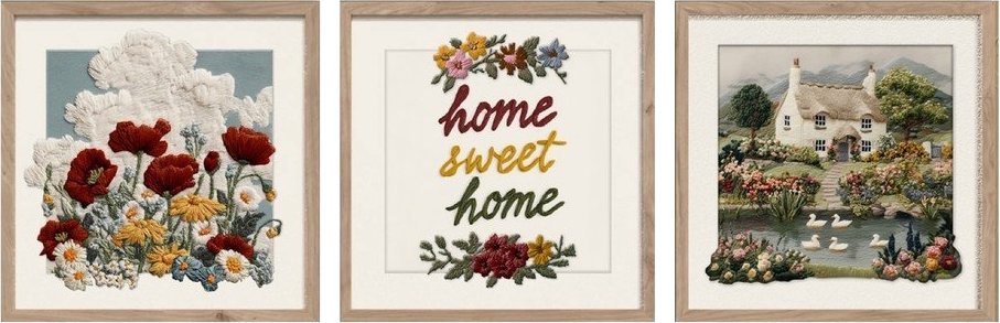 Obrazy v sadě 3 ks 30x30 cm Sweet Home – Styler Styler