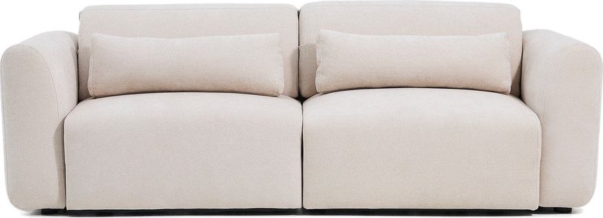 Béžová žinylková polohovací/rozkládací pohovka s lenoškou 240 cm Lares – Kave Home Kave Home