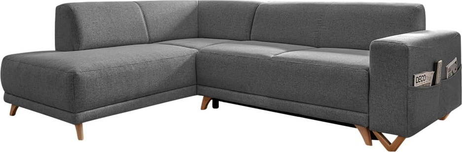 Šedá rozkládací/s úložným prostorem rohová pohovka (levý roh/do L) Classy Sophie – Miuform Miuform