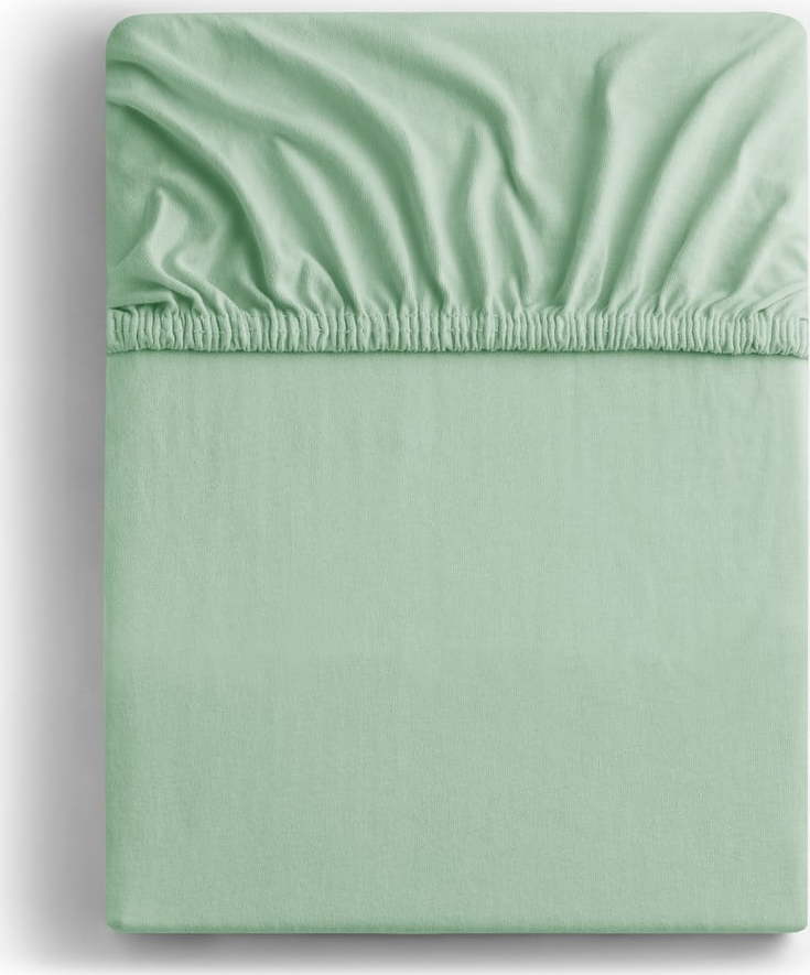 Světle zelené napínací prostěradlo jersey 220x200 cm Amber – Restilo Restilo