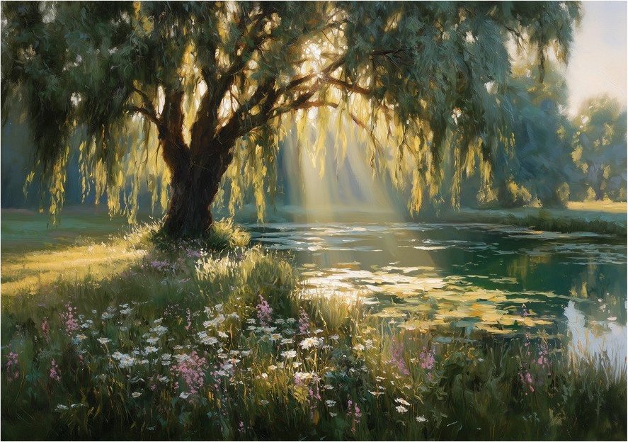 Obraz 113x85 cm Sunlit Willow – Styler Styler