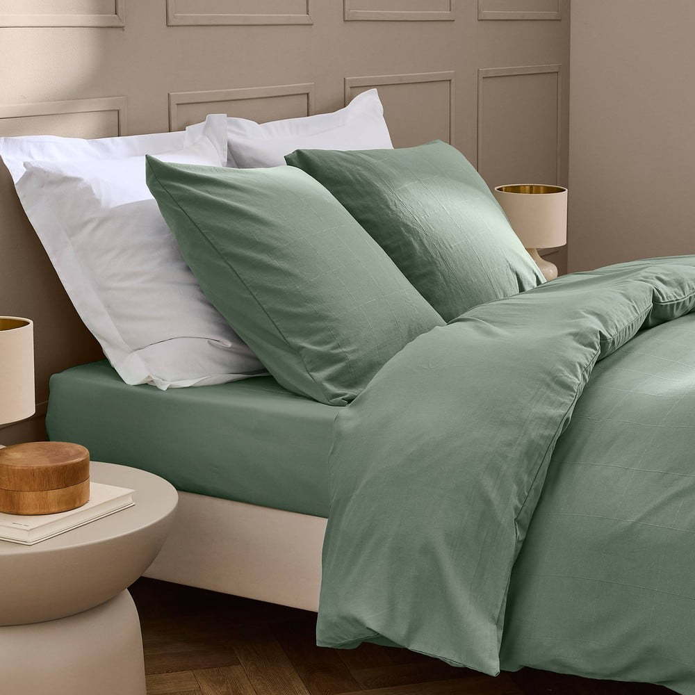 Zelené prostěradlo 140x190 cm Linella – douceur d'intérieur Douceur d intérieur