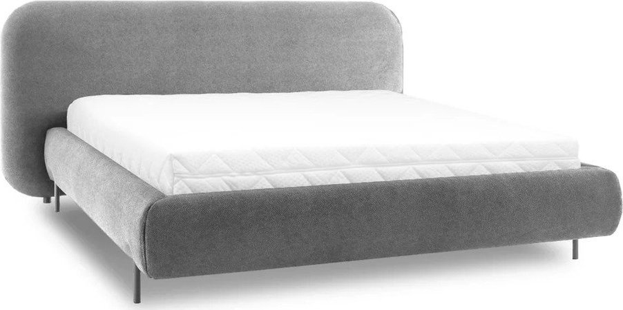 Šedá čalouněná dvoulůžková postel s úložným prostorem s roštem 180x200 cm Pointt – ELTAP ELTAP