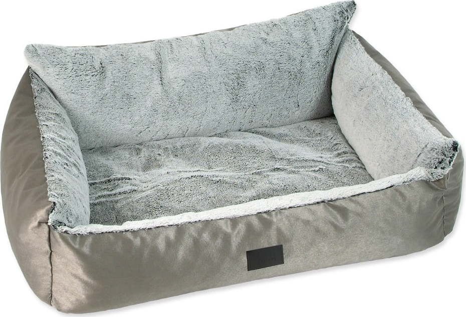Pelíšek pro psa ve stříbrné barvě 100x70 cm Dog Fantasy Lux Platinum – Plaček Pet Products Plaček Pet Products