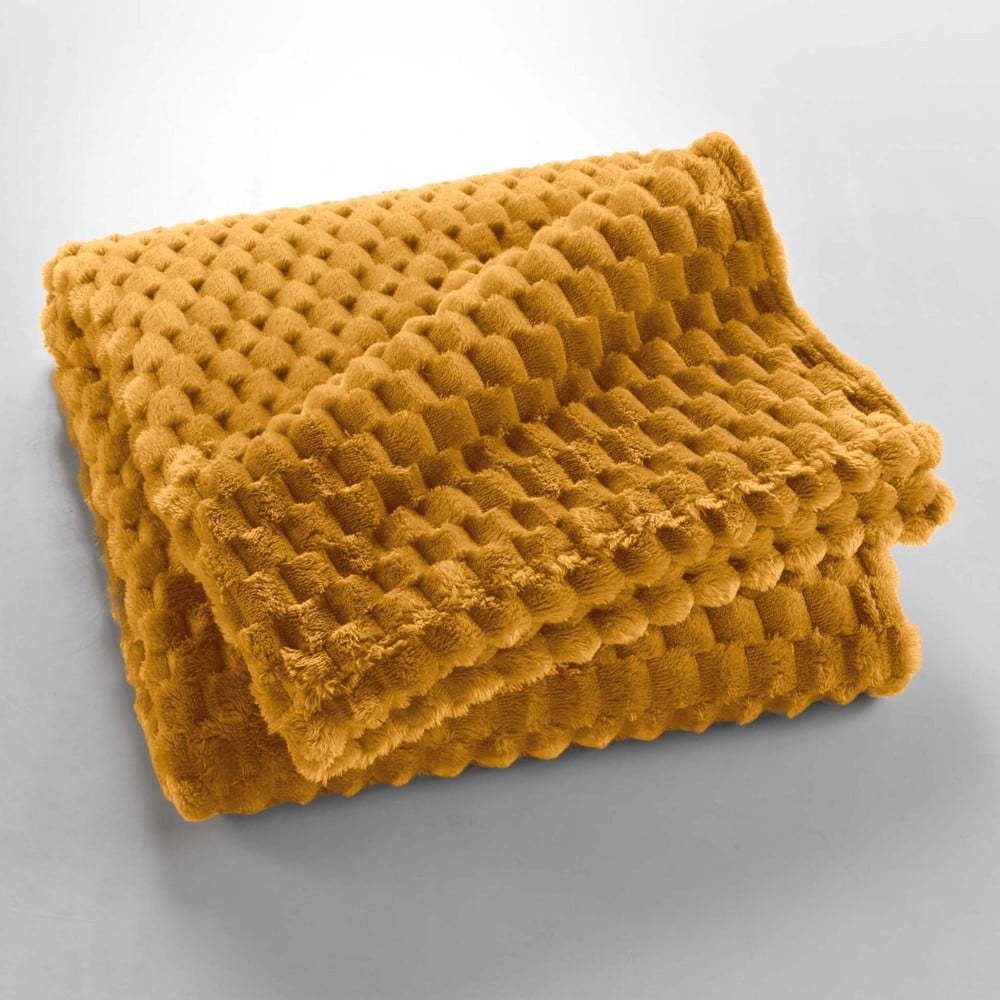 Okrově žlutá deka z mikroflanelu 125x150 cm Mini Frosty – douceur d'intérieur Douceur d intérieur