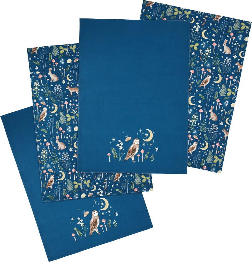 Bavlněné utěrky v sadě 4 ks 50x70 cm Enchanted Twilight Animals – Catherine Lansfield Catherine Lansfield