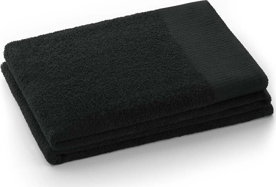 Černý froté bavlněný ručník 50x100 cm Amari – Restilo Restilo