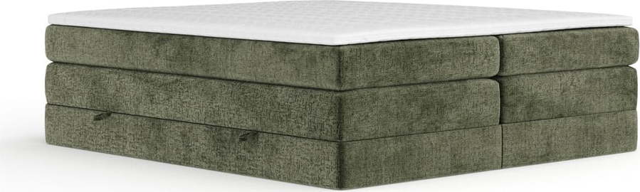 Tmavě zelená boxspring postel s úložným prostorem/bez čela 160x200 cm Juniper – Maison de Rêve Maison de Reve