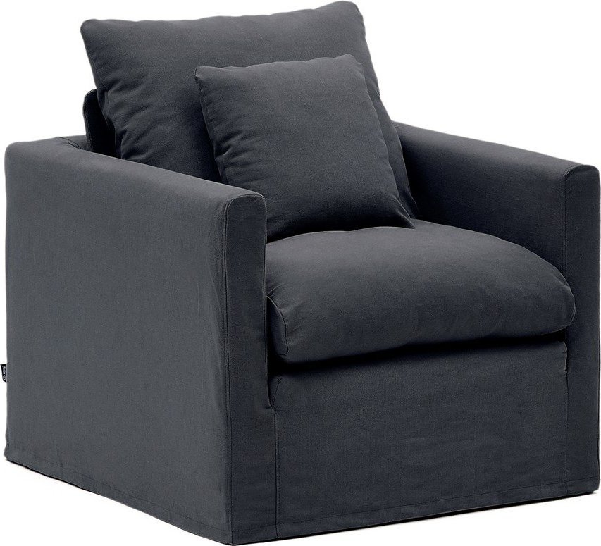 Antracitové lněné křeslo Nora – Kave Home Kave Home