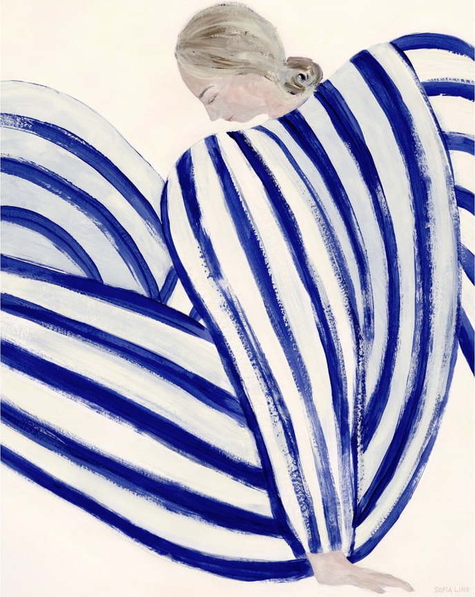 Plakát 50x70 cm Blue Stripe at Concorde – Sofia Lind – The Poster Club The Poster Club