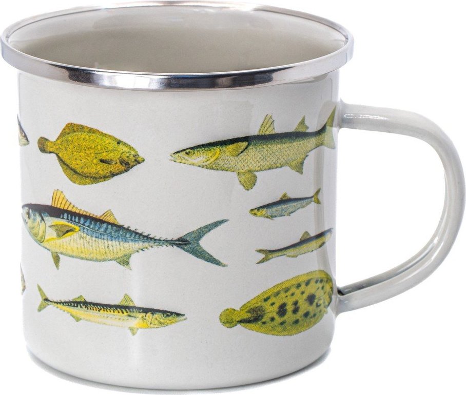 Bílý/zelený hrnek 310 ml Vintage Fish – Sass & Belle Sass & Belle