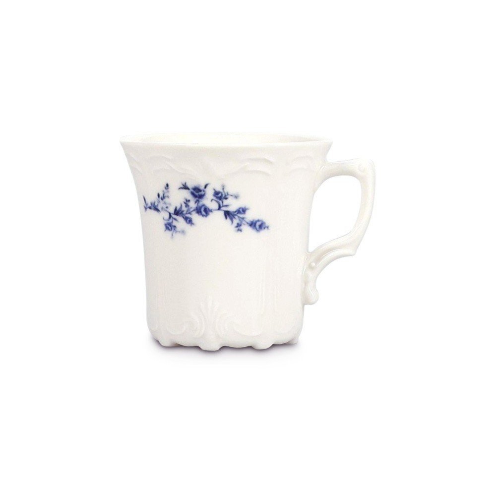 Bílý/modrý porcelánový šálek na cappuccino 200 ml Retro – BonBistro BonBistro