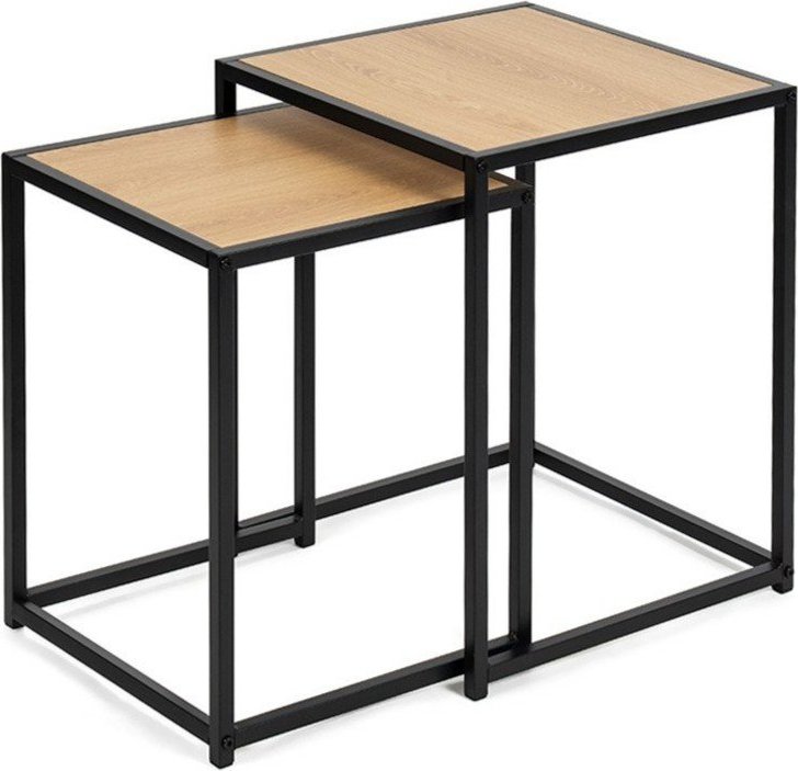 Odkládací stolky v sadě 2 ks v dekoru dubu 38x38 cm Noah – Bonami Essentials Bonami Essentials