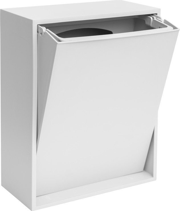 Leskle bílý odpadkový koš na tříděný odpad/nástěnný z recyklovaného plastu Recycling Box – ReCollector Recollector