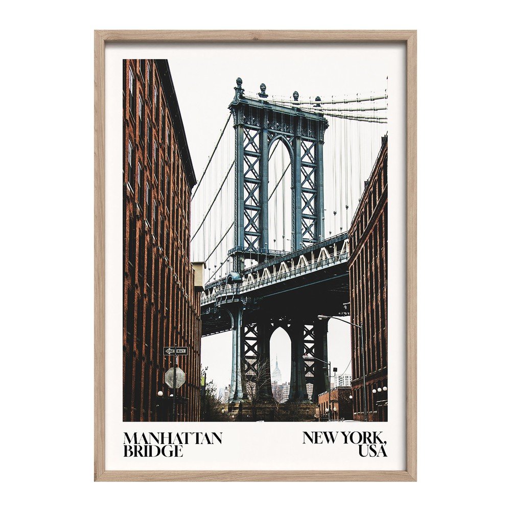 Tištěný obraz s rámem 50x70 cm NY Bridge – Styler Styler