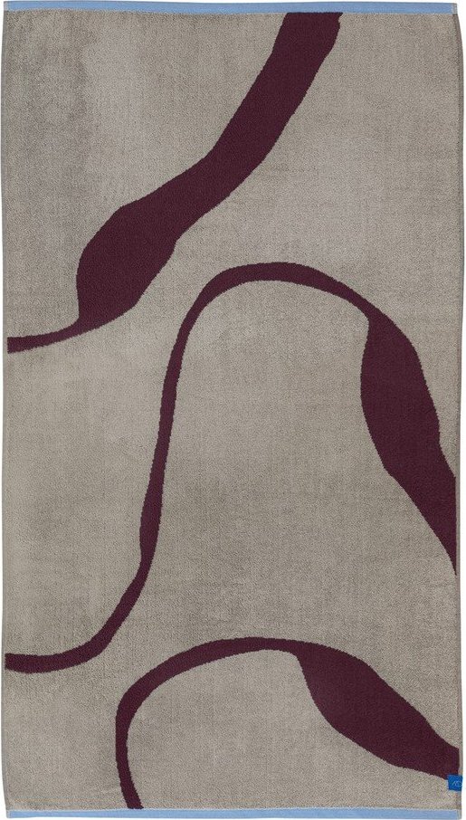 Vínová/šedobéžová froté osuška z bio bavlny 70x133 cm Nova Arte – Mette Ditmer Denmark Mette Ditmer Denmark