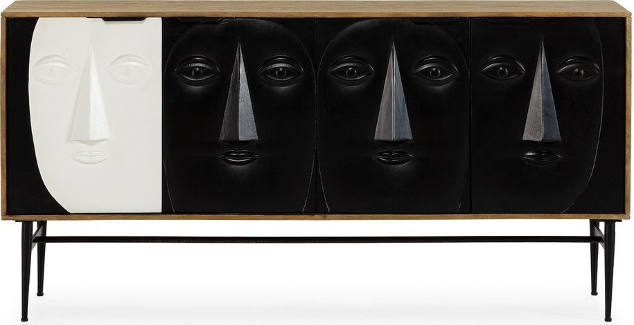 Černá komoda z mangového dřeva 175x90x40 cm Samir – MOME Mome