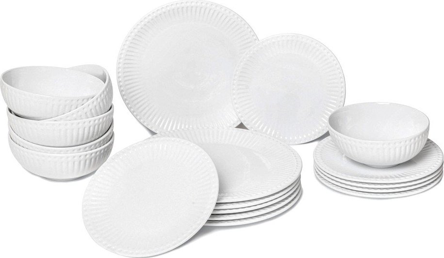 Bílá porcelánová jídelní sada 18 ks Purita – Bonami Essentials Bonami Essentials