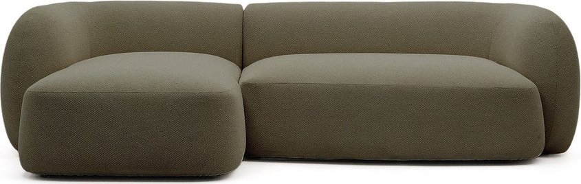 Tmavě zelená žinylková rohová pohovka (levý roh/s lenoškou) Martina – Kave Home Kave Home