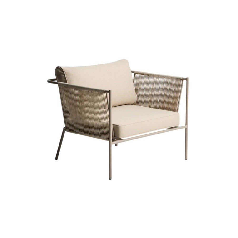 Krémové/taupe kovové/polstrované zahradní křeslo Zivia – Kave Home Kave Home