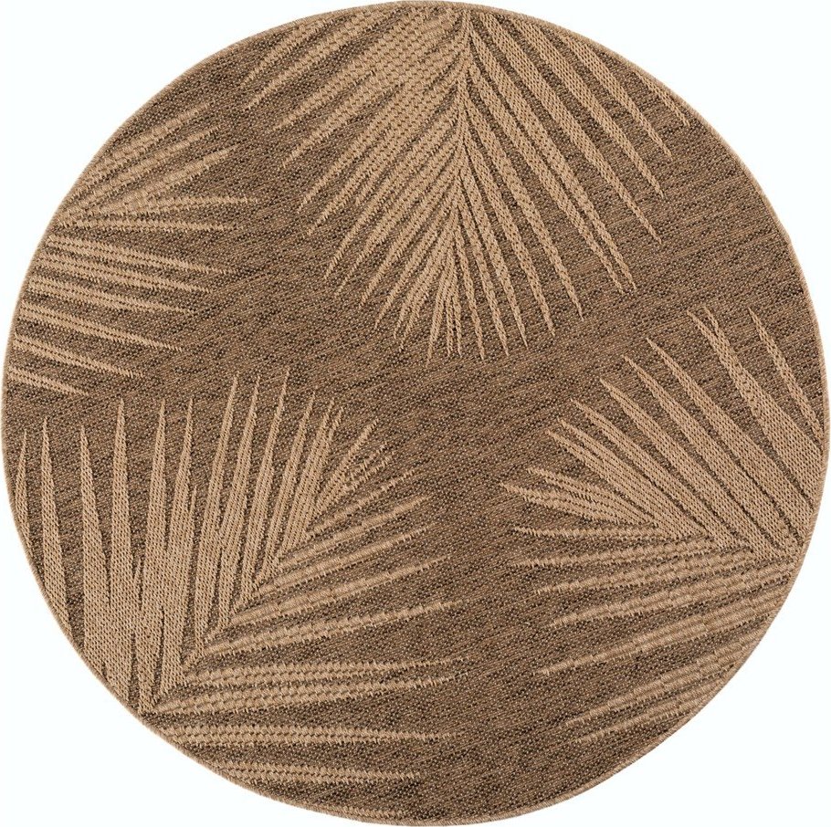 Hnědý kulatý vnitřní a venkovní koberec ø 80 cm Timber 1403 – Ayyildiz Carpets Ayyildiz Carpets