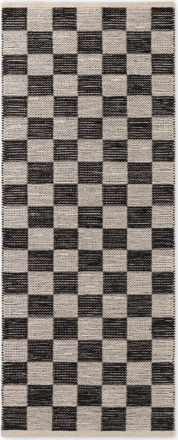 Černý/krémový oboustranný/ručně tkaný běhoun s příměsí juty 80x300 cm Rex – Hanse Home Hanse Home