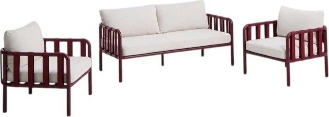 Červený/béžový hliníkový zahradní lounge set pro 4 osoby Omala – Kave Home Kave Home