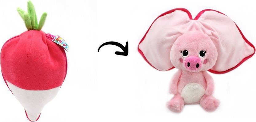 Plyšová hračka Flipetz 2in1 Piglet – Les Deglingos Les Déglingos