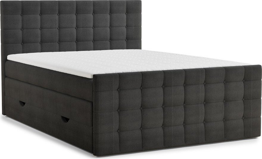 Antracitová boxspring postel s úložným prostorem 160x200 cm Tasca – Maison de Rêve Maison de Reve