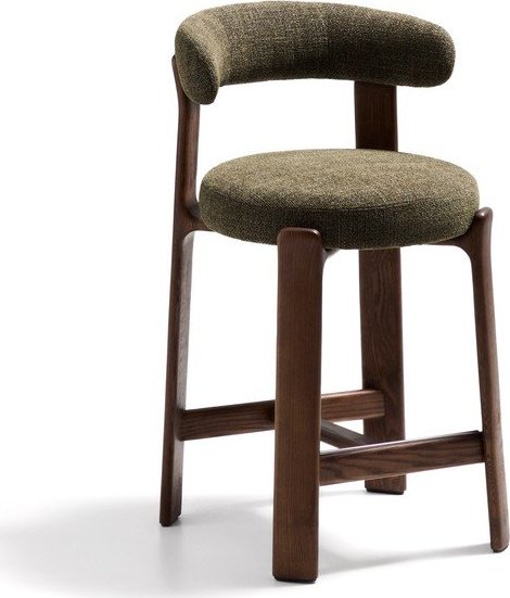 Zelená/v tmavě přírodní barvě barová židle z jasanového dřeva (výška sedáku 65 cm) Granite – Kave Home Kave Home
